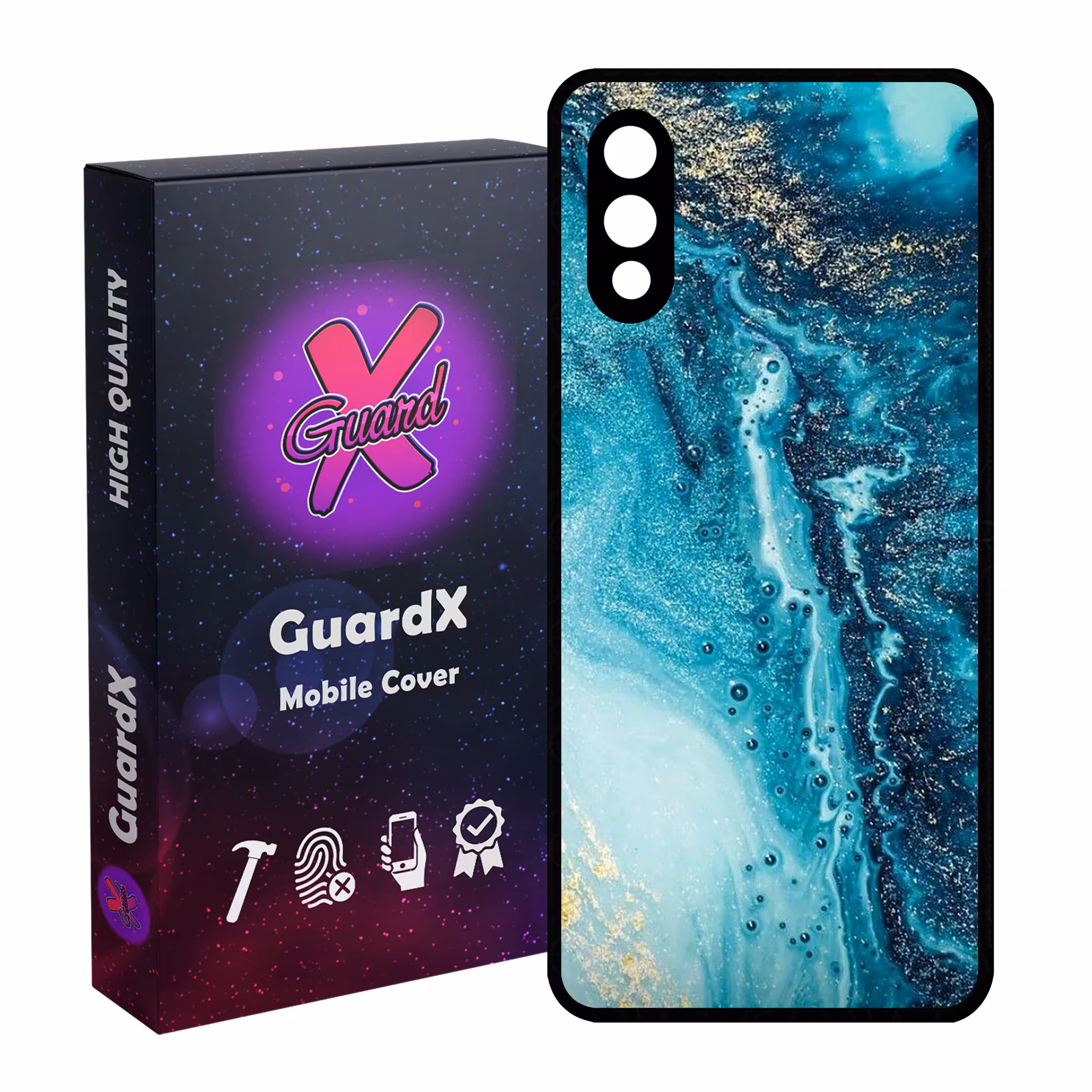 کاور گارد ایکس طرح آبی مدل Glass10402 مناسب برای گوشی موبایل سامسونگ Galaxy A02 / M02