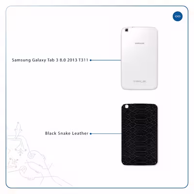 برچسب پوششی ماهوت مدل Black-Snake-Leather مناسب برای تبلت سامسونگ Galaxy Tab 3 8.0 2013 T311