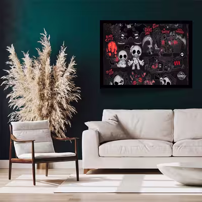 تابلو مدل grim reapers skulls کد F-12047