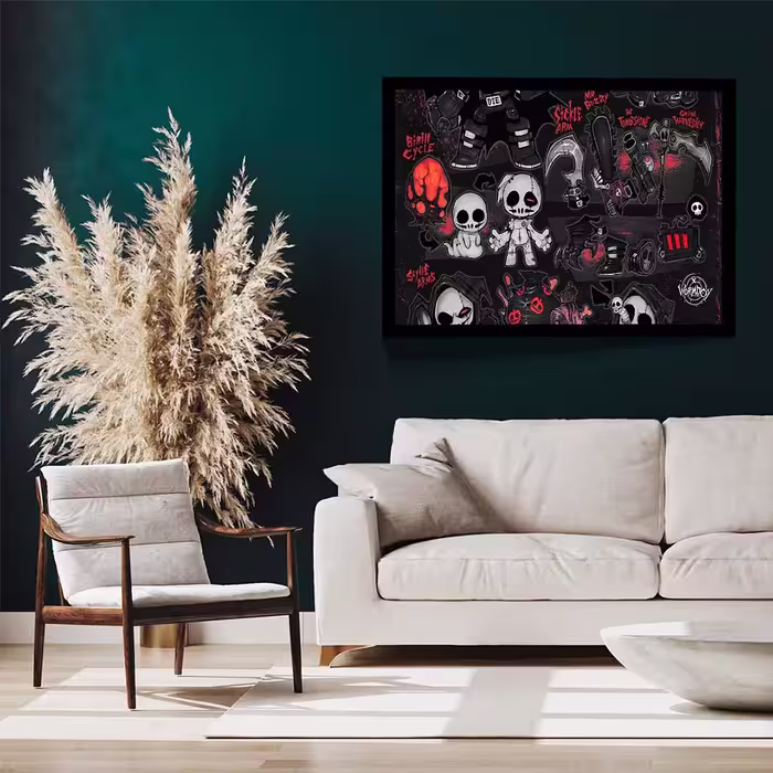تابلو مدل grim reapers skulls کد F-12047