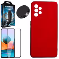 کاور ماموت مدل سیلیکونی مناسب برای گوشی موبایل سامسونگ Galaxy A73 5G به همراه محافظ صفحه نمایش و سکه هولدر مگنتی و پایه نگهدارنده گوشی
