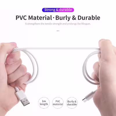 کابل تبدیل USB به USB-C راک مدل RCB0543 طول 1.5 متر  بسته 2 عددی 