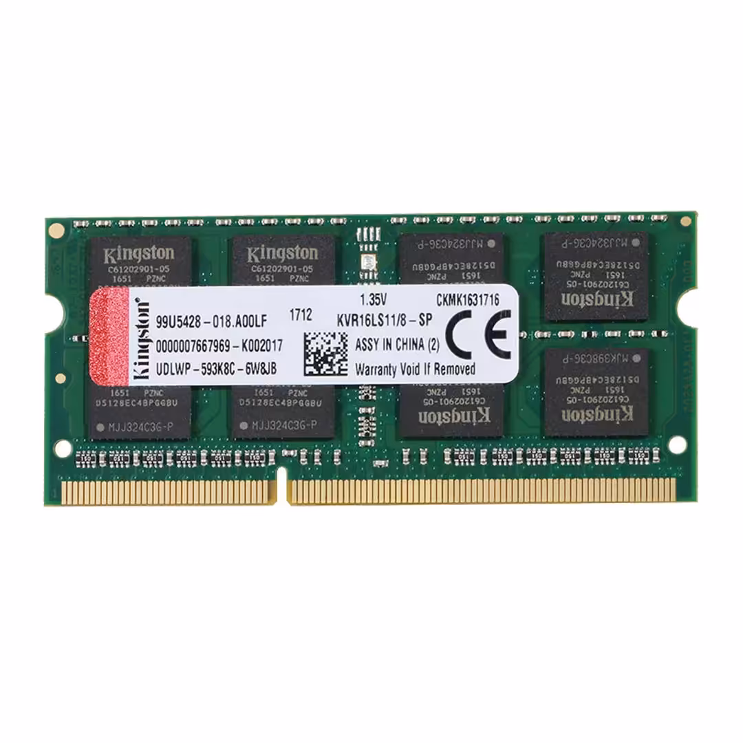 رم لپ تاپ DDR3L تک کاناله 12800 مگاهرتز CL11 كينگستون مدل PC3L  ظرفيت 8 گيگابايت