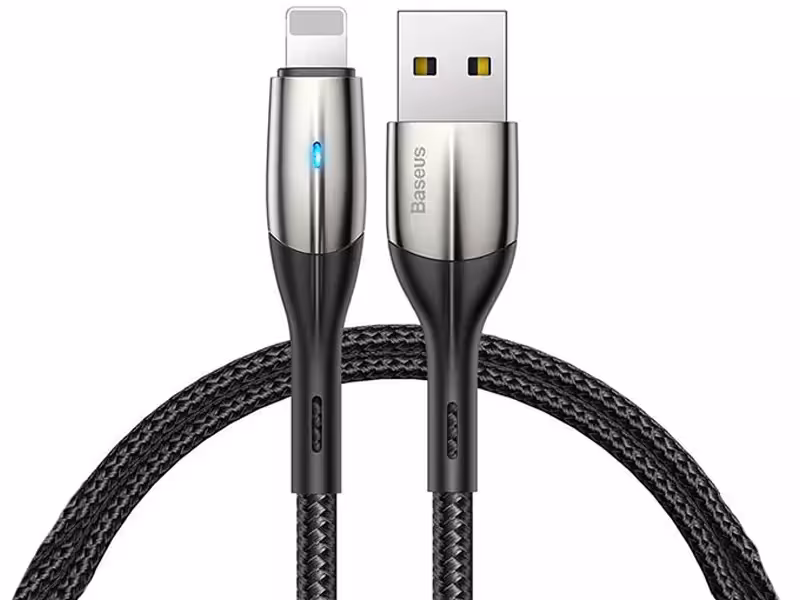کابل فست شارژ لایتنینگ بیسوس مدل Horizontal Data Cable CALSP-C01 به طول 2 متر