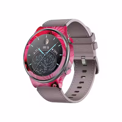 برچسب ماهوت طرح Pink Flower مناسب برای ساعت هوشمند هوآوی Watch GT 2 Pro