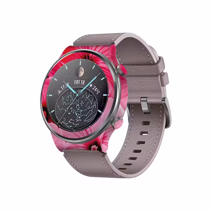 برچسب ماهوت طرح Pink Flower مناسب برای ساعت هوشمند هوآوی Watch GT 2 Pro