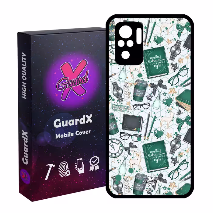 کاور گارد ایکس طرح کتاب مدل Glass10289 مناسب برای گوشی موبایل شیائومی Redmi Note 10 4G / Note 10S