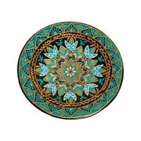 بشقاب دیوارکوب سفالی مدل نقطه کوبی