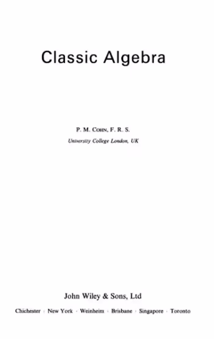 خرید و دانلود نسخه کامل کتاب Classic Algebra