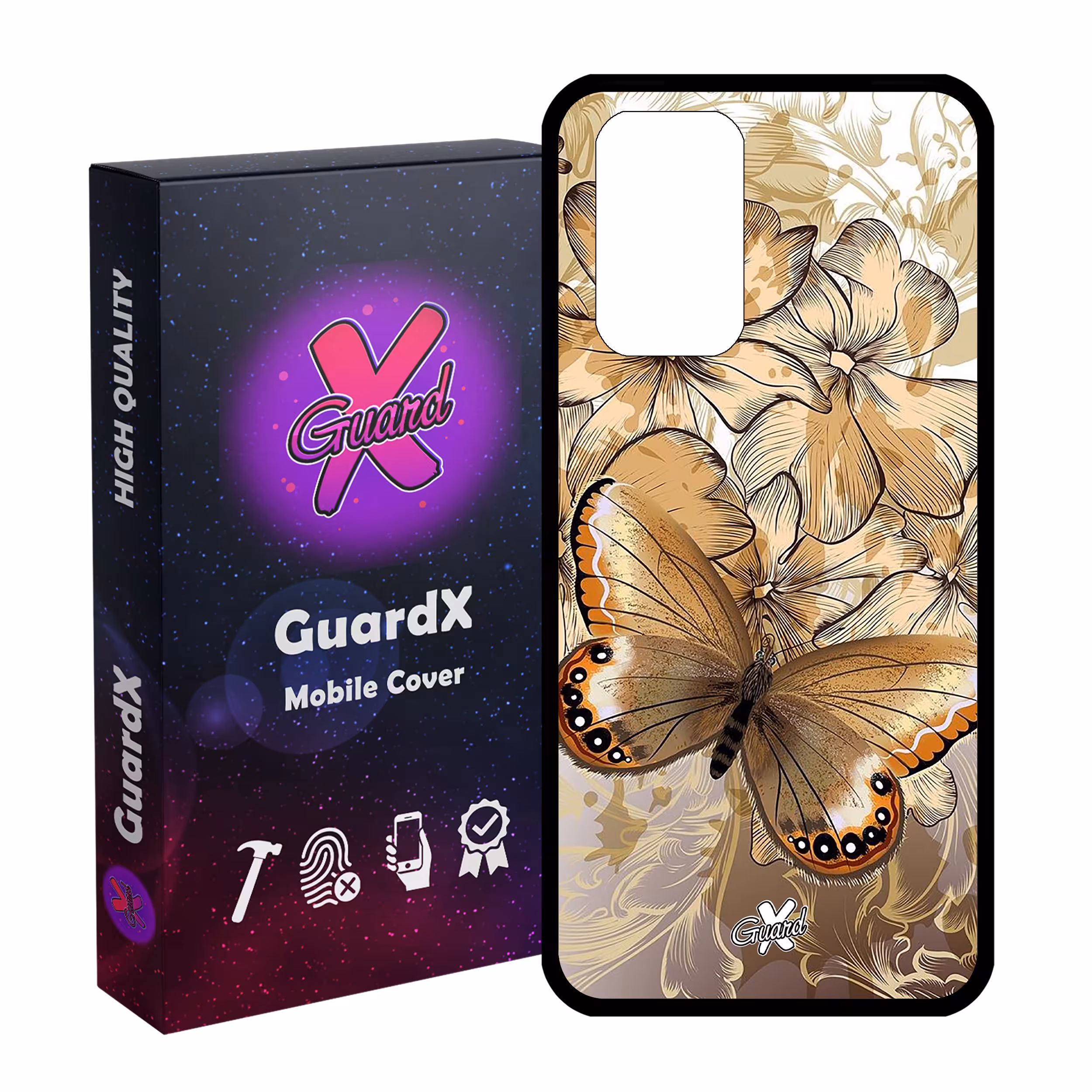 کاور گارد ایکس طرح پروانه مدل Glass10272 مناسب برای گوشی موبایل شیائومی Redmi Note 10 Pro / Note 10 Pro Max