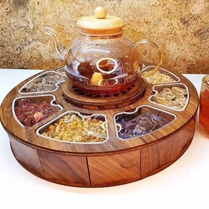 تی باکس  چوبی  دایره وارمر دار  5 خانه 