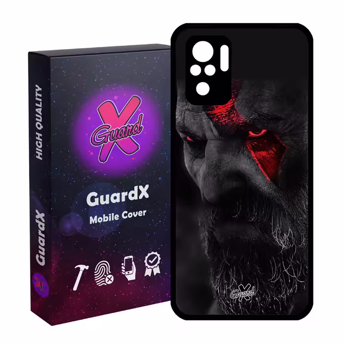 کاور گارد ایکس طرح God of War مدل Glass10349 مناسب برای گوشی موبایل شیائومی Redmi Note 10 4G / Note 10S