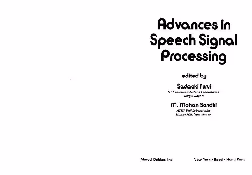 خرید و دانلود نسخه کامل کتاب Advances in Speech Signal Processing