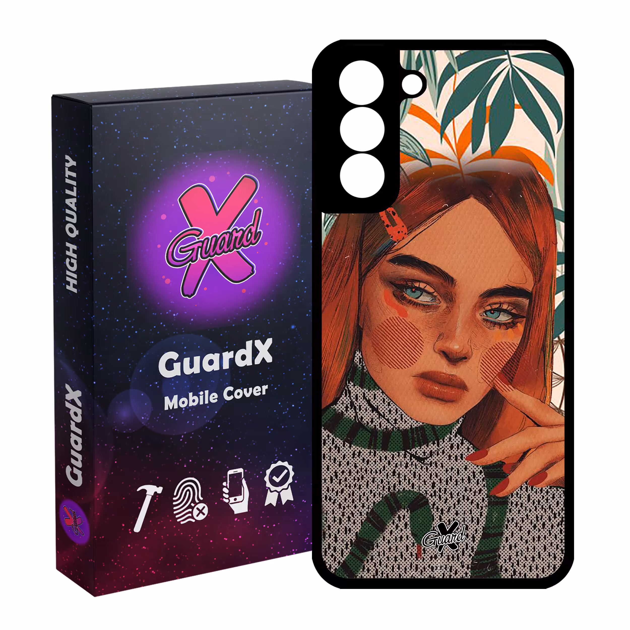 کاور گارد ایکس طرح دختر مدل Glass10331 مناسب برای گوشی موبایل سامسونگ Galaxy S21 FE