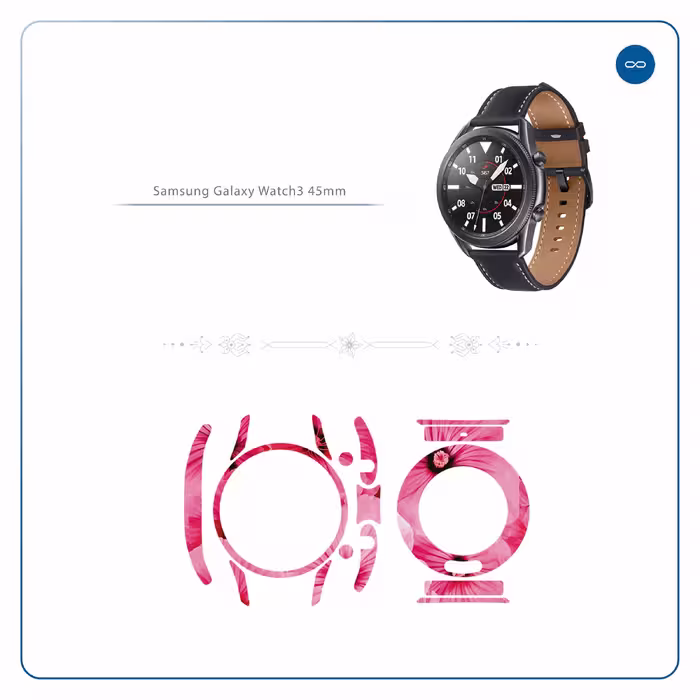 برچسب ماهوت طرح Pink Flower مناسب برای ساعت هوشمند سامسونگ Galaxy Watch3 45mm