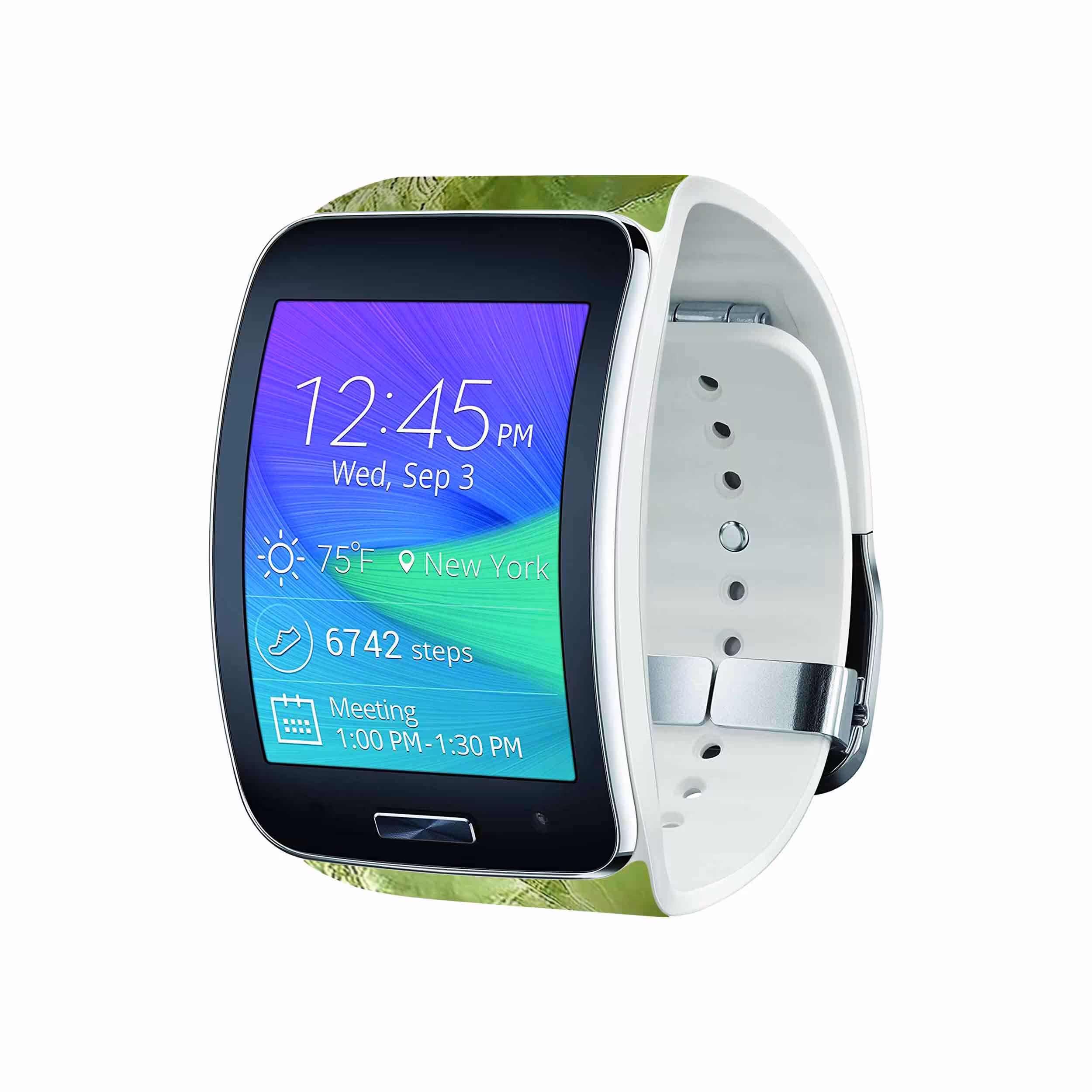برچسب ماهوت طرح Green_Crystal_Marble مناسب برای ساعت هوشمند سامسونگ Galaxy Gear S