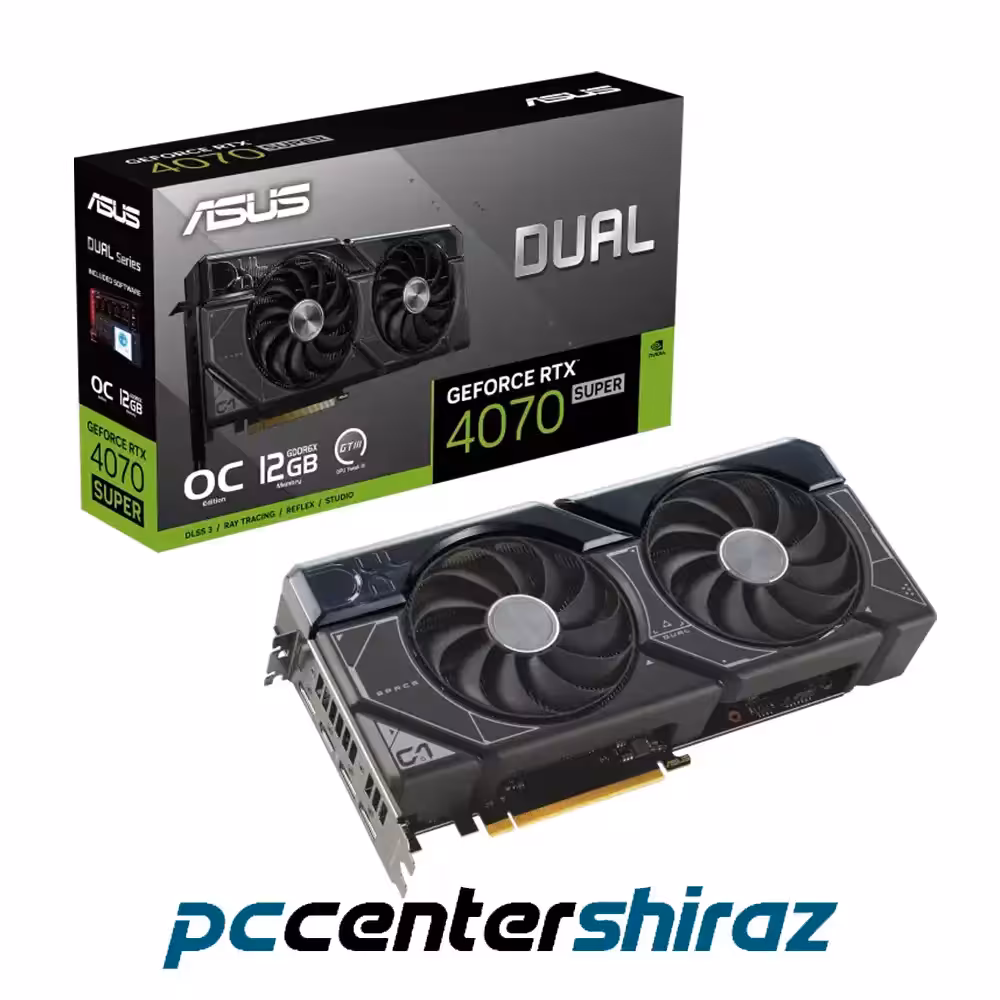 کارت گرافیک ایسوس Asus Dual GeForce RTX 4070 SUPER OC Edition 12GB GDDR6X