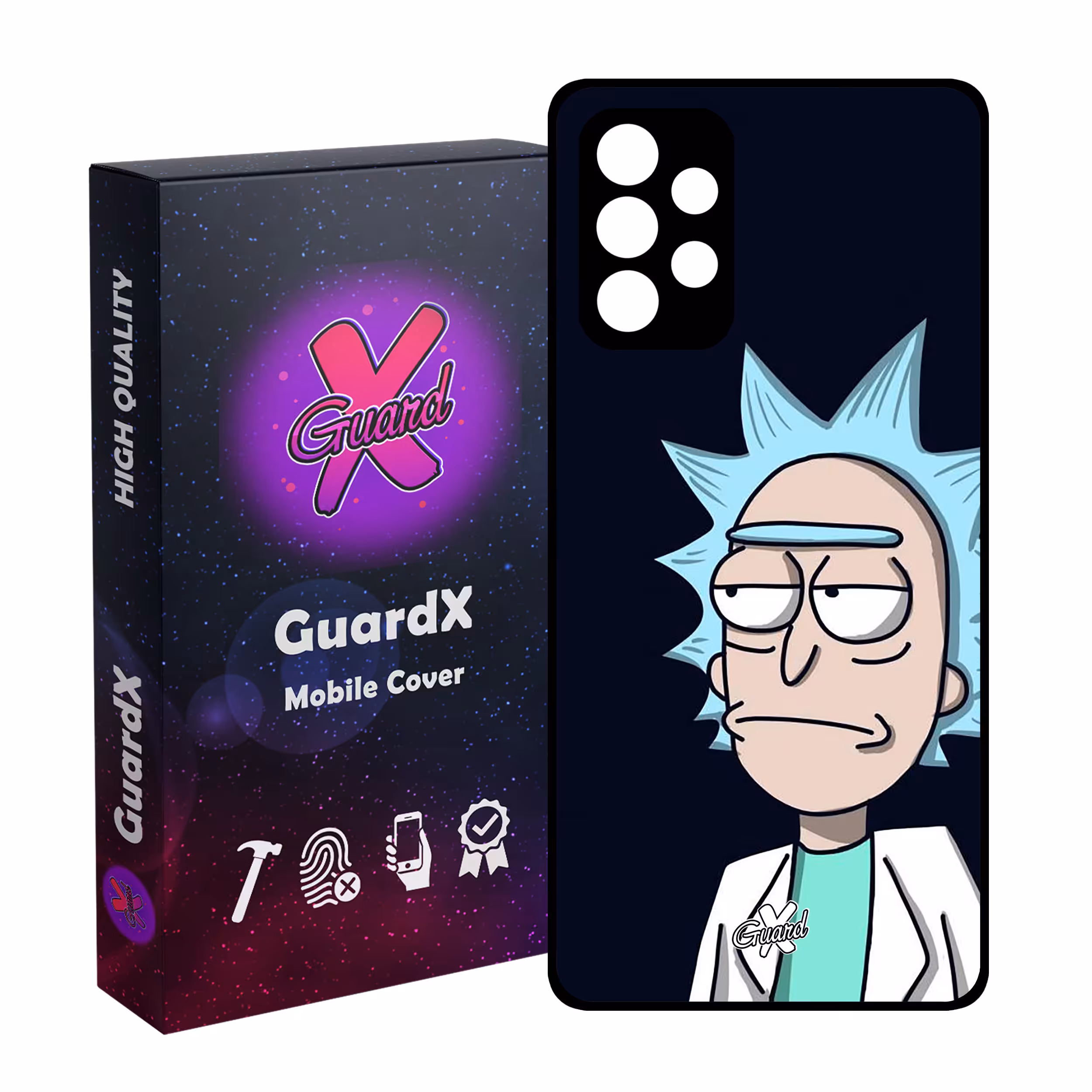کاور گارد ایکس طرح Rick and Morty مدل Glass10030 مناسب برای گوشی موبایل سامسونگ Galaxy A32 4G
