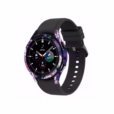 برچسب ماهوت طرح Purple Flower مناسب برای ساعت هوشمند سامسونگ Watch4 Classic 42mm