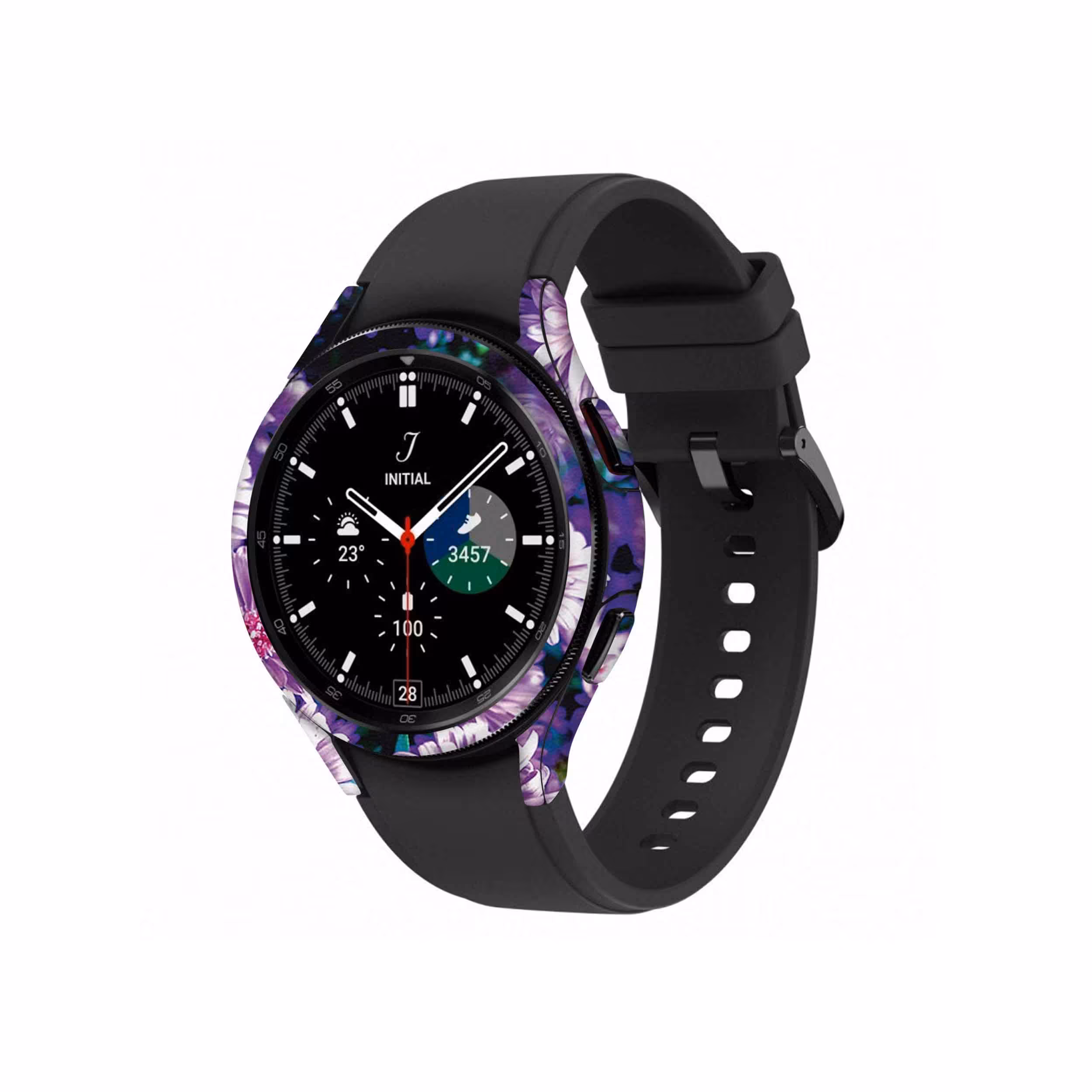 برچسب ماهوت طرح Purple Flower مناسب برای ساعت هوشمند سامسونگ Watch4 Classic 42mm