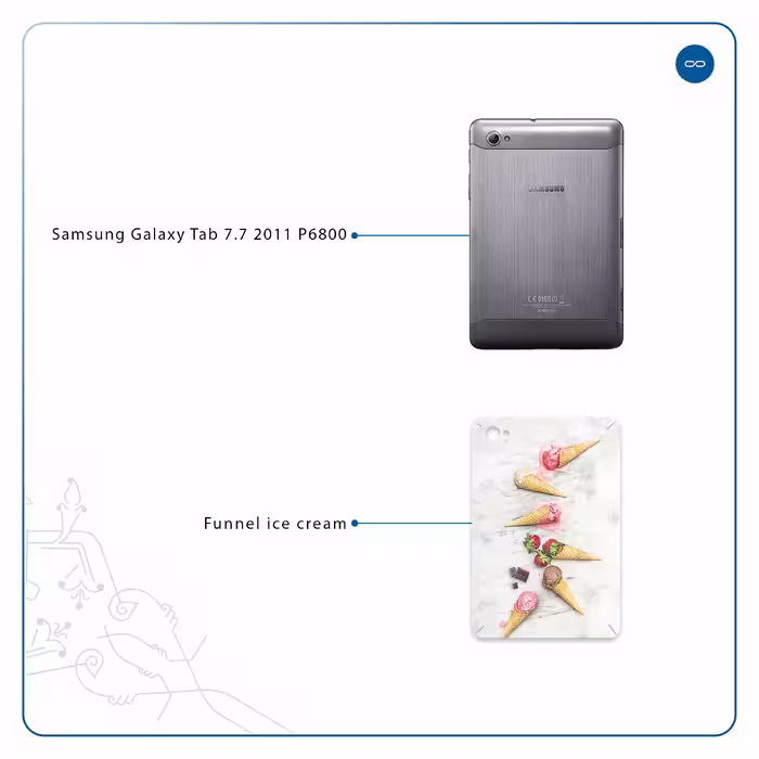 برچسب پوششی ماهوت مدل Funnel ice cream مناسب برای تبلت سامسونگ Galaxy Tab 7.7 2011 P6800