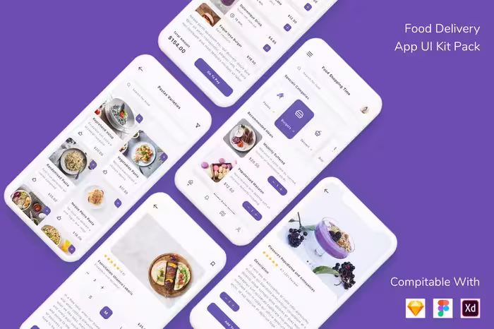 دانلود کیت رابط کاربری اپلیکیشن Food Delivery