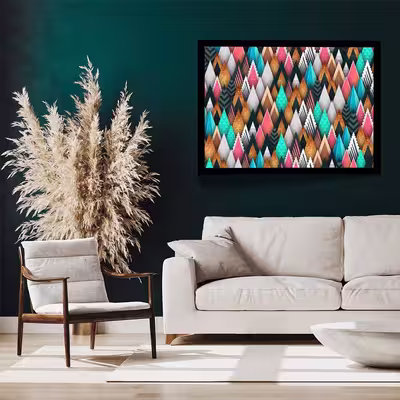 تابلو مدل abstract sharp shapes کد F-10017