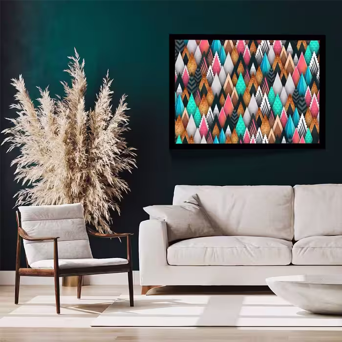 تابلو مدل abstract sharp shapes کد F-10017