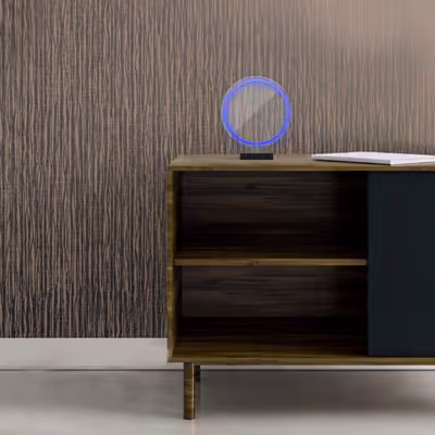 چراغ رومیزی ریموت دار مدل CIRCLE-GL_BL-GLASS