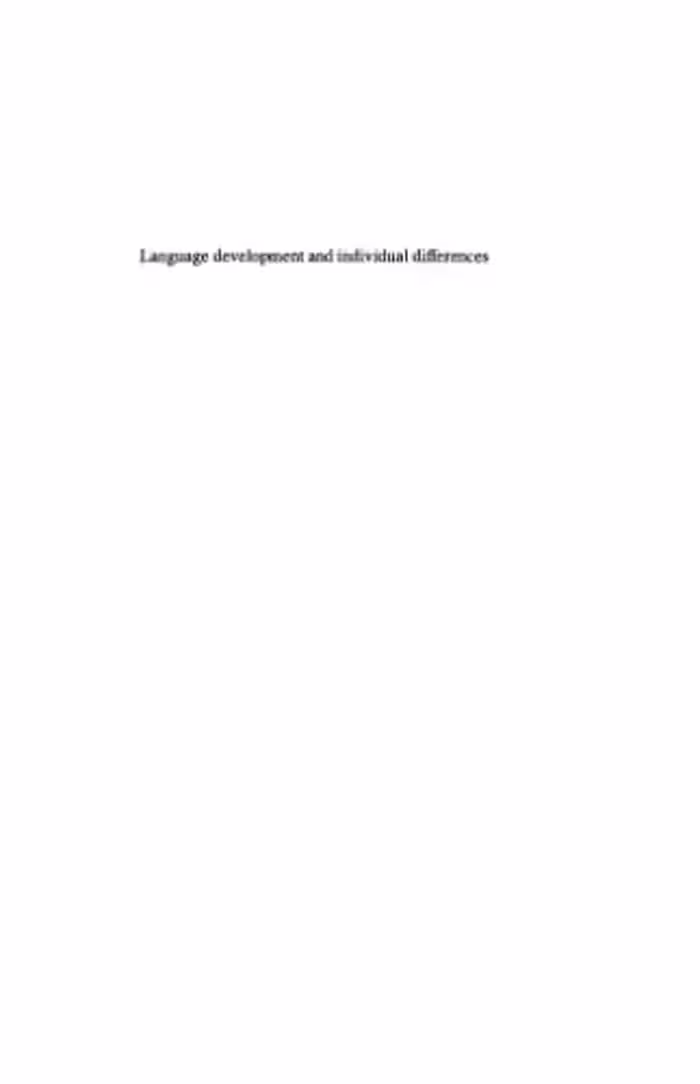خرید و دانلود نسخه کامل کتاب Language Development and Individual Differences: A Study of Auxiliary Verb Learning
