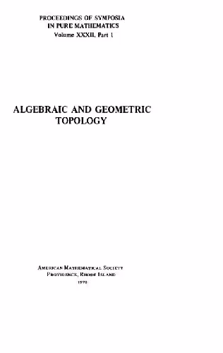 خرید و دانلود نسخه کامل کتاب Algebraic and geometric topology