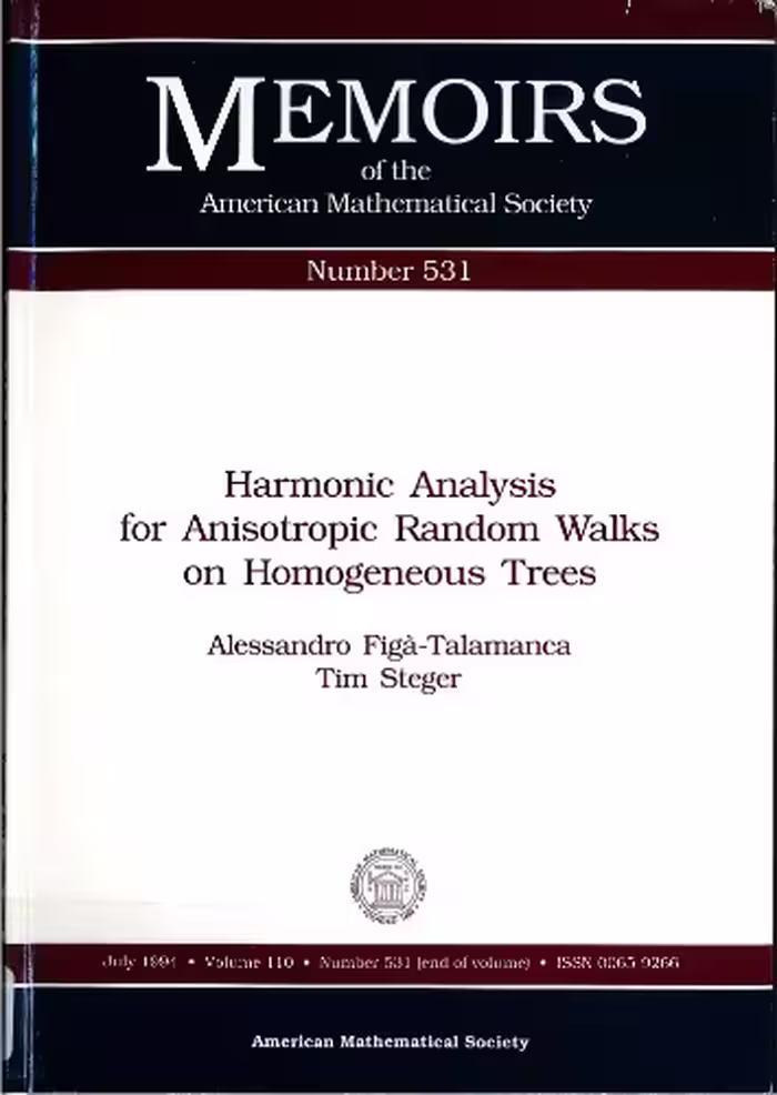 خرید و دانلود نسخه کامل کتاب Harmonic Analysis for Anisotropic Random Walks on Homogeneous Trees