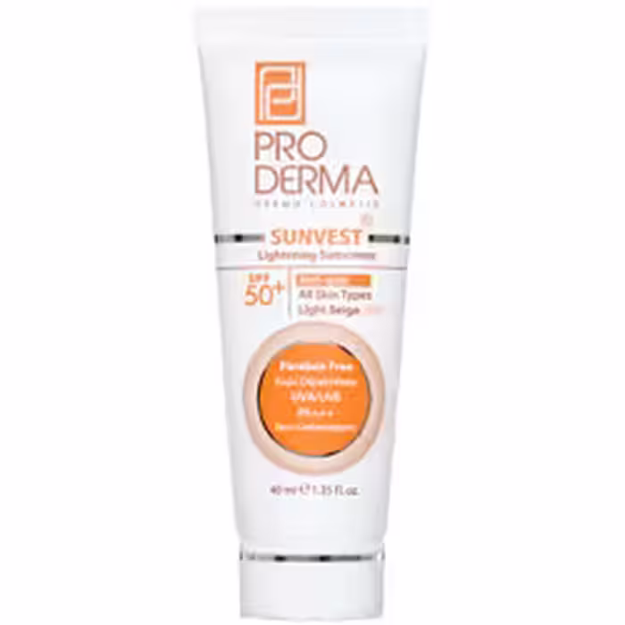کرم ضد آفتاب و روشن کننده لک های پوست با SPF50 پرودرما