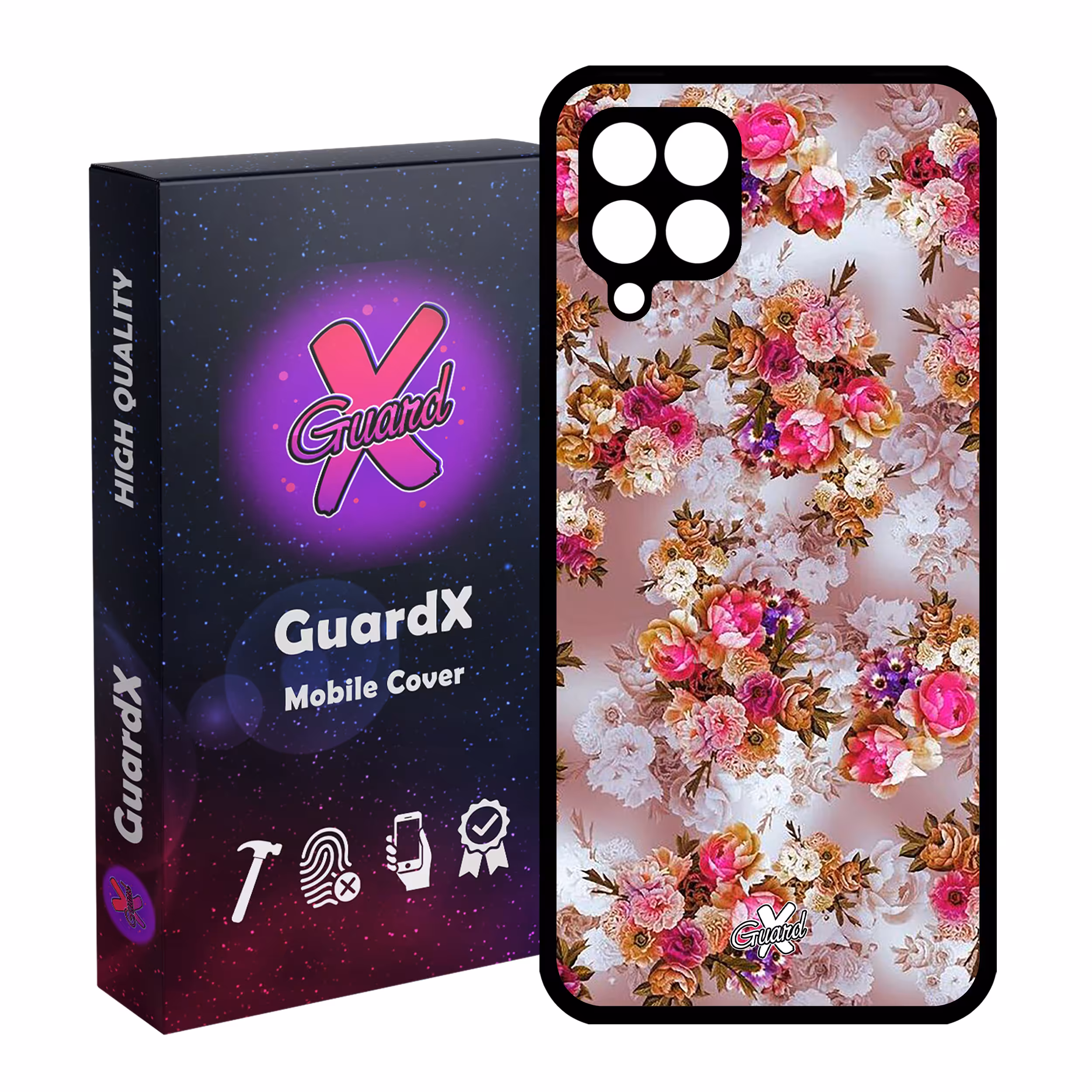 کاور گارد ایکس طرح گل مدل Glass10333 مناسب برای گوشی موبایل سامسونگ Galaxy A12