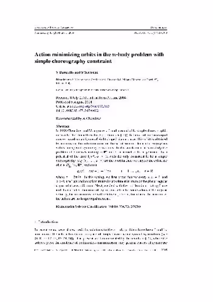 خرید و دانلود نسخه کامل کتاب Action minimizing orbits in the n-body problem with simple choreography constraint