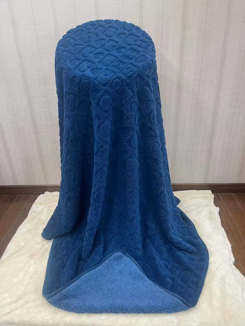 پتو مسافرتی گوسفندی دونفره طرح قلبی سایز 220*240
