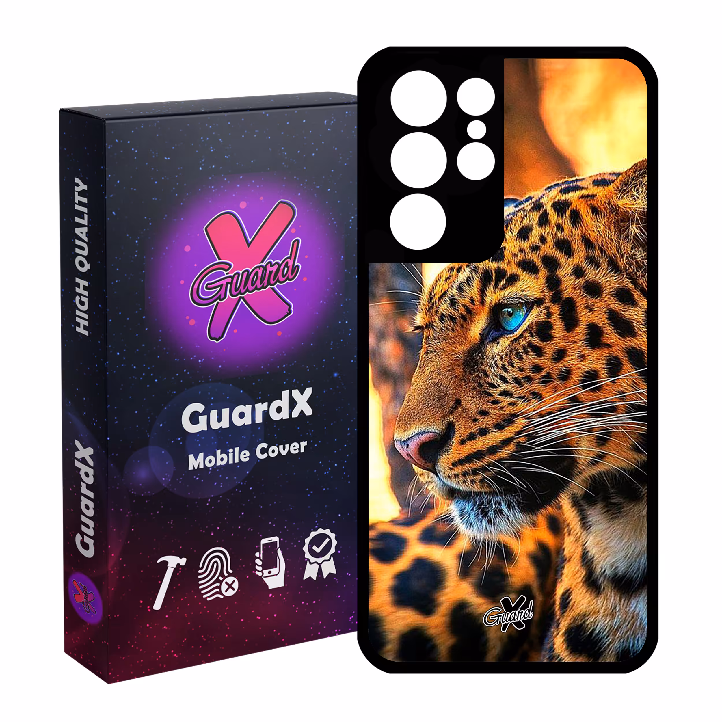 کاور گارد ایکس طرح پلنگ مدل Glass10237 مناسب برای گوشی موبایل سامسونگ Galaxy S21 Ultra