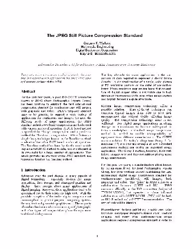 خرید و دانلود نسخه کامل کتاب The JPEG Still Picture Compression Standard