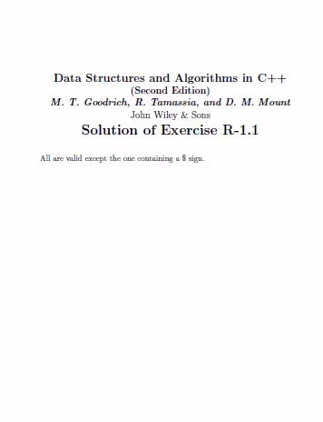 خرید و دانلود نسخه کامل کتاب [Soultion Manual] Data Structures and Algorithms in C   (2nd Edition) - Pdf