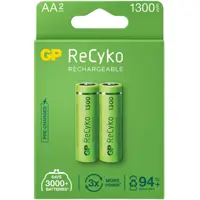 باتری قلمی قابل شارژ جی پی مدل Rechargeable Recyko 1300 بسته دو عددی