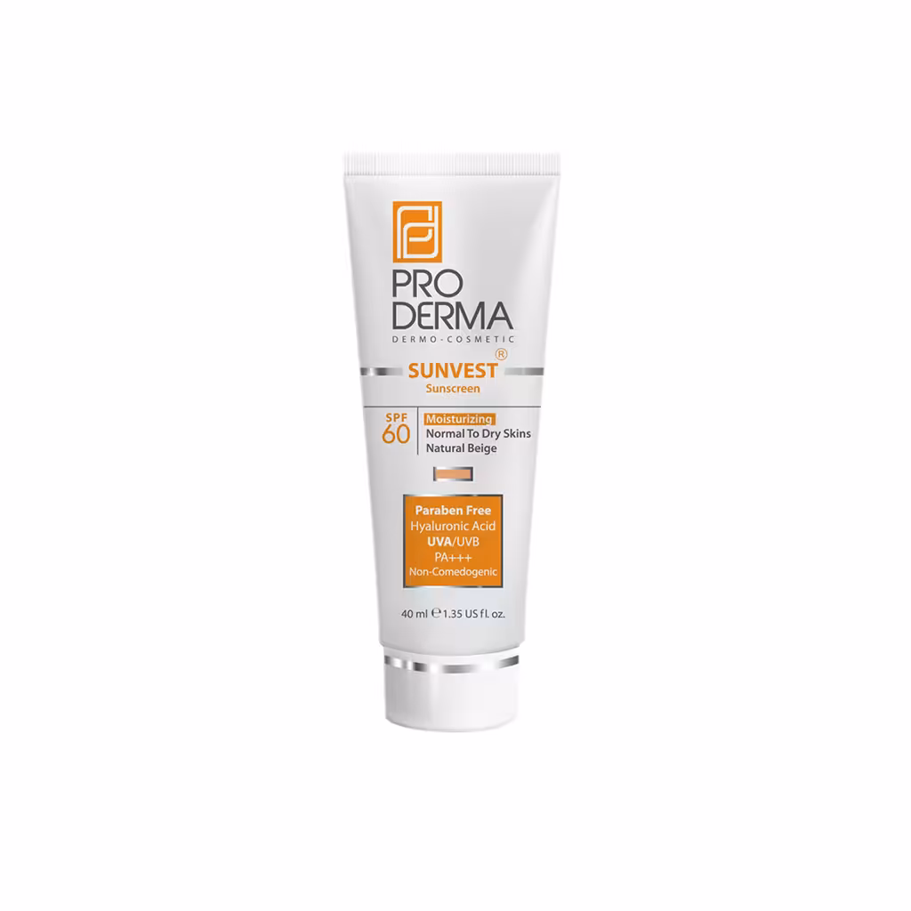 ضد آفتاب و مرطوب کننده بژ طبیعی SPF60 پرودرما