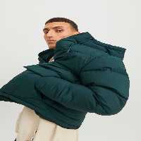 کاپشن سبز مردانه Jack Jones کت پفی کلاهدار طرح دار با لوگو Vesterbro Jack &amp; Jones