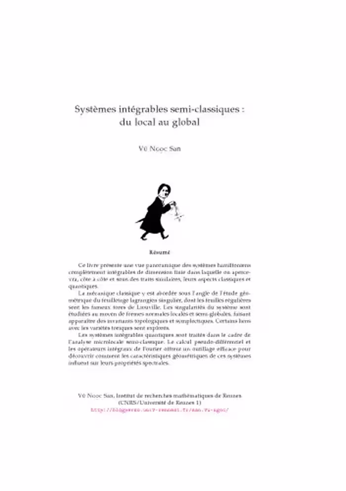 خرید و دانلود نسخه کامل کتاب Systemes Integrables Semi-Classiques