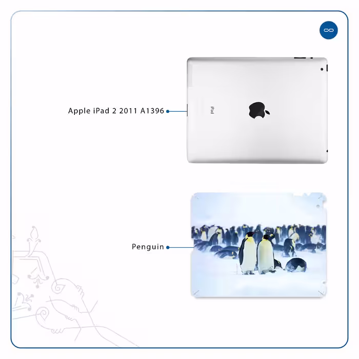 برچسب پوششی ماهوت مدل Penguin مناسب برای تبلت اپل iPad 2 2011 A1396