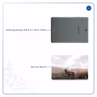 برچسب پوششی ماهوت مدل Horned Deer مناسب برای تبلت سامسونگ Galaxy Tab A 9.7 2015 T550