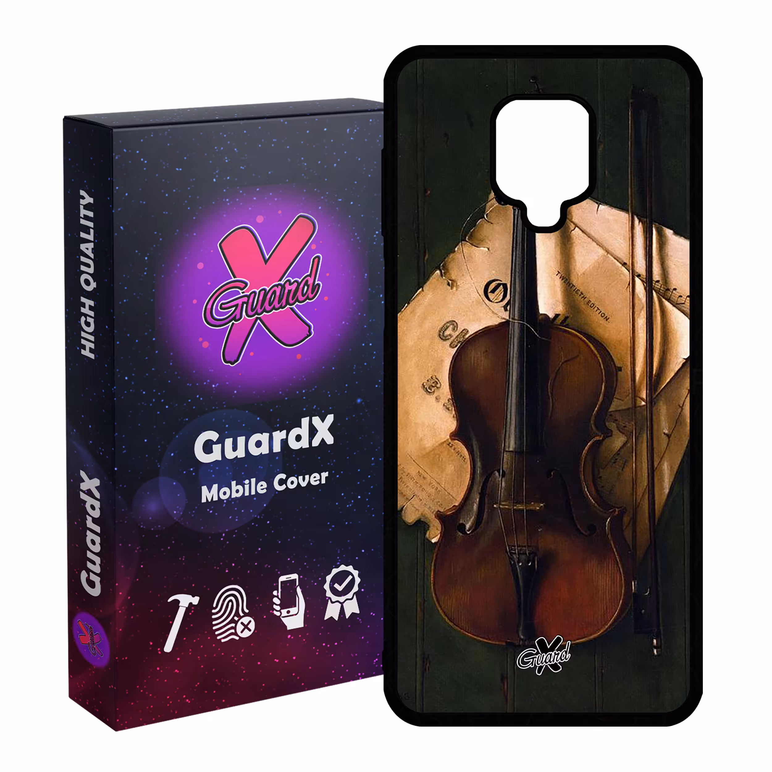 کاور گارد ایکس طرح ویولن مدل Glass10262 مناسب برای گوشی موبایل سامسونگ Redmi Note 9S / Note 9 Pro / Note 9 Pro Max