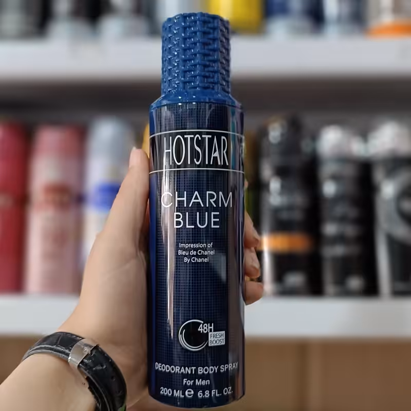 اسپری بدن مردانه هات استار مدل Charm Blue حجم 200 میل