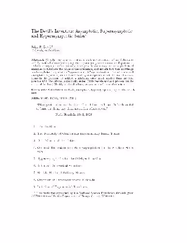 خرید و دانلود نسخه کامل کتاب Asymptotic, superasymptotic and hyperasymptotic series
