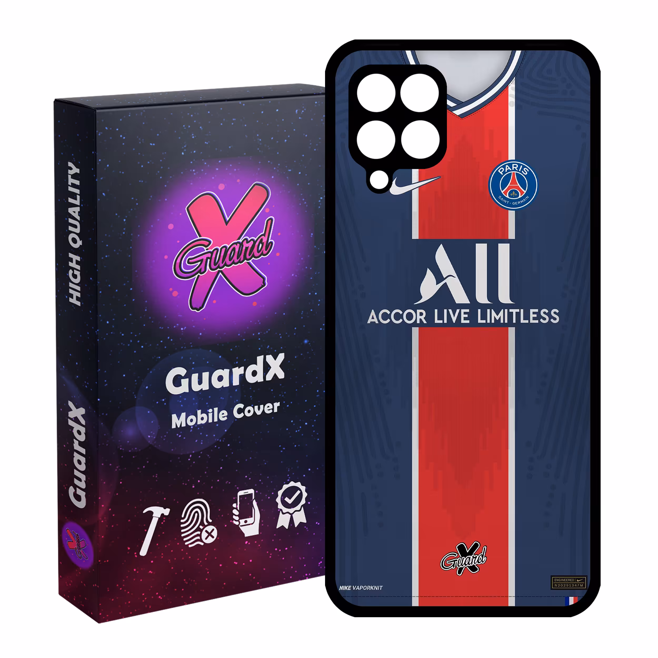 کاور گارد ایکس طرح PSG مدل Glass10255 مناسب برای گوشی موبایل سامسونگ Galaxy A12