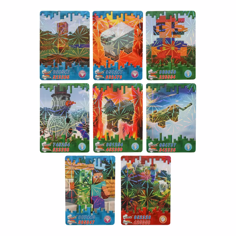 اسباب بازی شانسی مدل کارت بازی طرح ماین کرفت کد Minecraft 01 مجموعه 8 عددی
